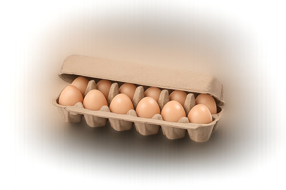 Carton of fresh Jogja Telor eggs